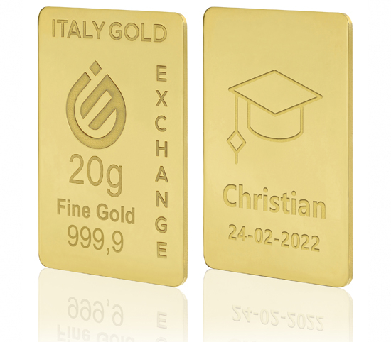 Lingot Or 24 ct de 20 g. pour Diplôme IGE GOLD